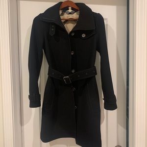 Burberry black wool trench coat| women US size 2